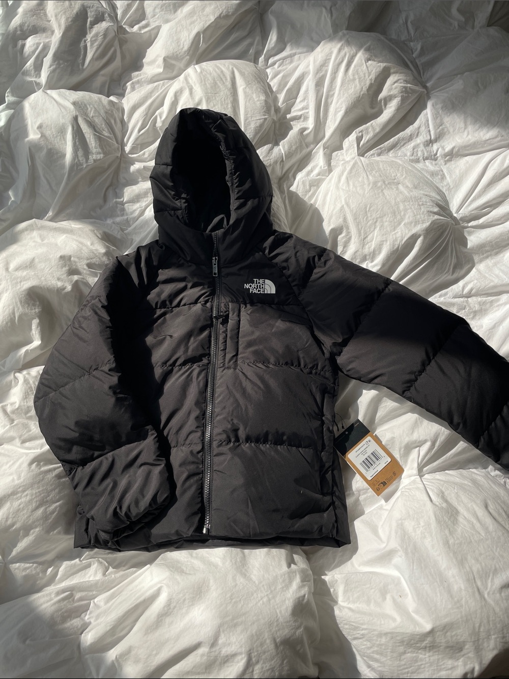 The North Face Kids Black Hooded Puffer Coat